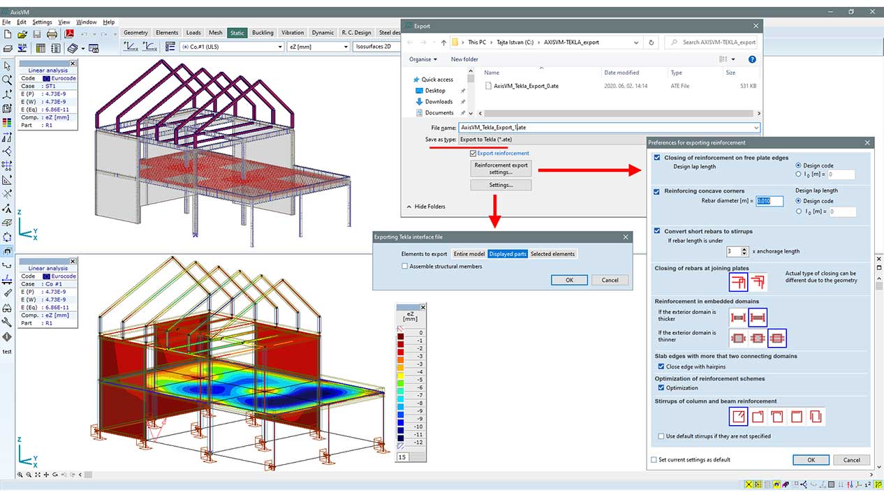 Export of applied reinforcement to TEKLA Structures (TI module)