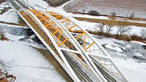 Oskar bridge, Břeclav, Czech Republic - steel structure